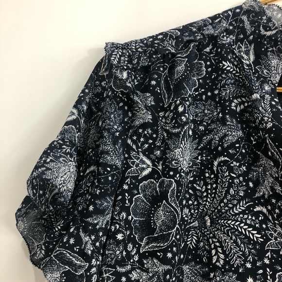 Point Sur JCrew Chiffon Fern Leaf  blouse Small - Picture 6 of 8